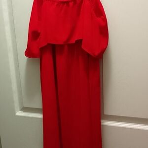 Elegant Red Off-Shoulder Dress